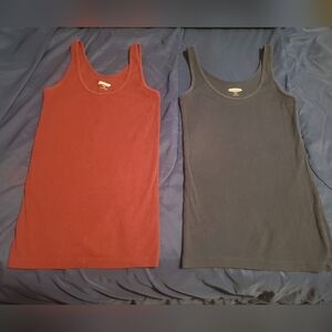 Old Navy Maroon and Blue Tank Tops Slim Fit XS